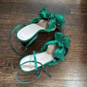 Loeffler Randall exclusive green color Camellia heel LIKE NEW!!!